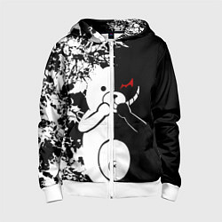 Толстовка на молнии детская Monokuma, цвет: 3D-белый