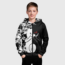 Толстовка на молнии детская Monokuma, цвет: 3D-черный — фото 2