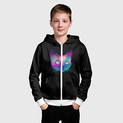 Толстовка на молнии детская Котейка, цвет: 3D-белый — фото 2