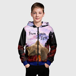 Толстовка на молнии детская Из России с любовью, цвет: 3D-синий — фото 2