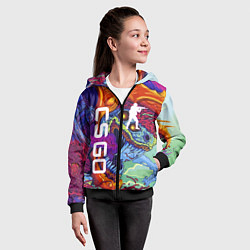 Толстовка на молнии детская CS GO HYPERBEAST, цвет: 3D-черный — фото 2