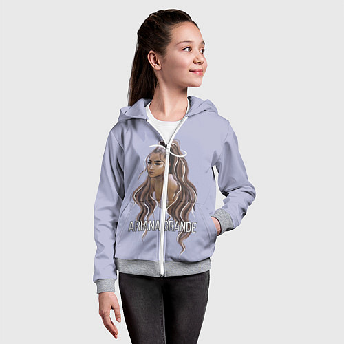 Детская толстовка на молнии Ariana Grande Ариана Гранде / 3D-Меланж – фото 4