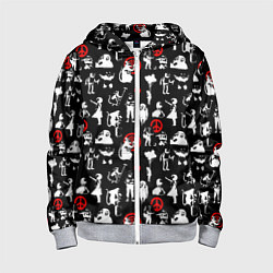 Толстовка на молнии детская Banksy, цвет: 3D-меланж