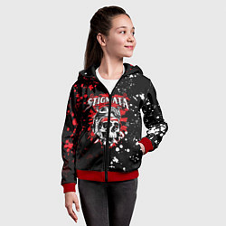 Толстовка на молнии детская Stigmata, цвет: 3D-красный — фото 2