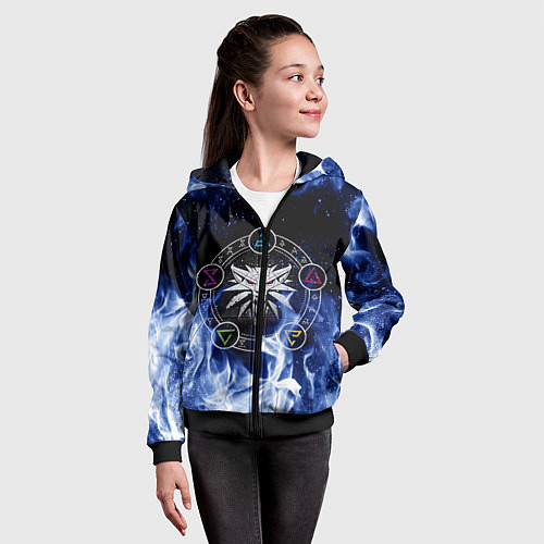 Детская толстовка на молнии ВЕДЬМАК / 3D-Черный – фото 4