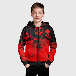 Толстовка на молнии детская Анархия, цвет: 3D-черный — фото 2