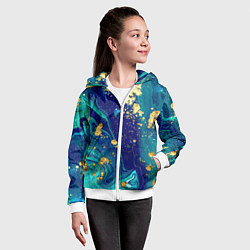 Толстовка на молнии детская Краски, цвет: 3D-белый — фото 2