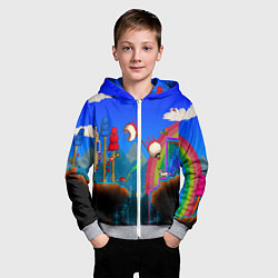 Толстовка на молнии детская TERRARIA GAME, цвет: 3D-меланж — фото 2