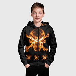 Толстовка на молнии детская Черепа, цвет: 3D-черный — фото 2