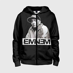 Толстовка на молнии детская Eminem, цвет: 3D-черный