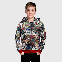 Толстовка на молнии детская Дискография EMINEM, цвет: 3D-красный — фото 2