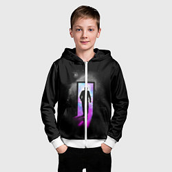 Толстовка на молнии детская Портал, цвет: 3D-белый — фото 2