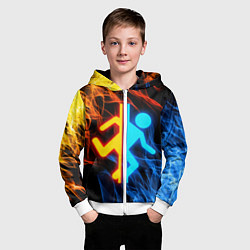 Толстовка на молнии детская PORTAL, цвет: 3D-белый — фото 2