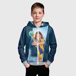 Толстовка на молнии детская Гандболистка, цвет: 3D-меланж — фото 2