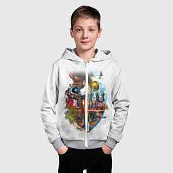 Толстовка на молнии детская PORTAL, цвет: 3D-меланж — фото 2