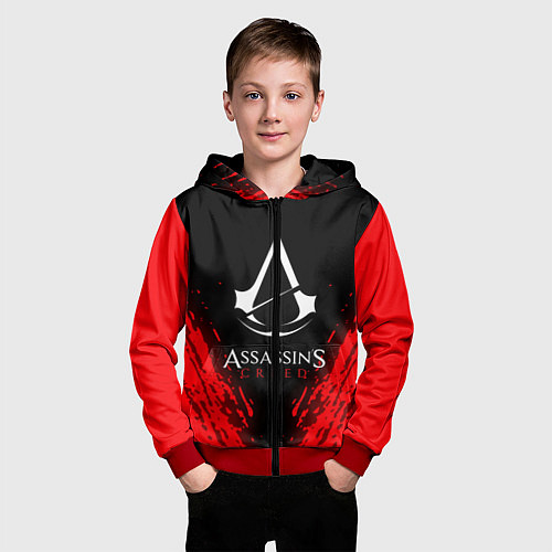 Детская толстовка на молнии Assassin’s Creed / 3D-Красный – фото 3