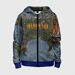 Толстовка на молнии детская ГЕРОИ 3, цвет: 3D-синий