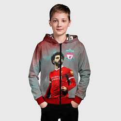 Толстовка на молнии детская Mohamed Salah, цвет: 3D-красный — фото 2