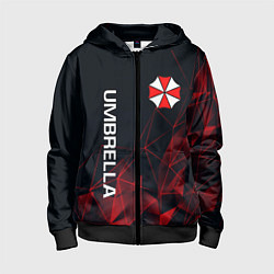 Толстовка на молнии детская UMBRELLA CORP, цвет: 3D-черный