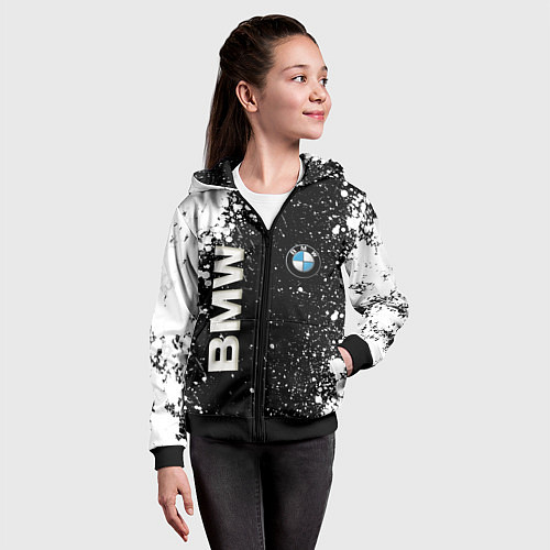 Детская толстовка на молнии BMW / 3D-Черный – фото 4