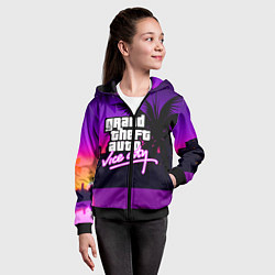 Толстовка на молнии детская GTA:VICE CITY, цвет: 3D-черный — фото 2