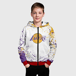 Толстовка на молнии детская LA LAKERS, цвет: 3D-красный — фото 2