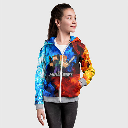 Детская толстовка на молнии MINECRAFT / 3D-Меланж – фото 4