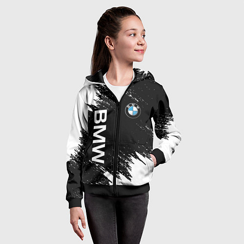 Детская толстовка на молнии BMW / 3D-Черный – фото 4