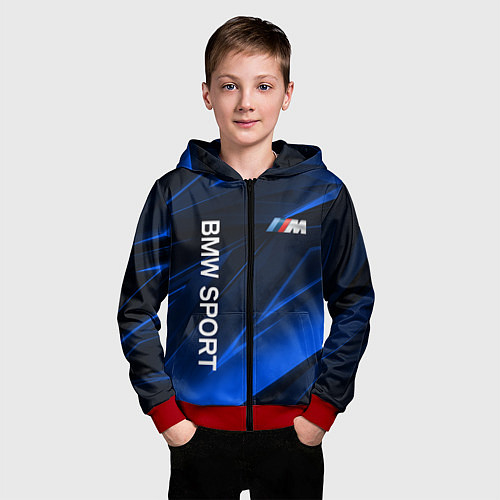 Детская толстовка на молнии BMW БМВ / 3D-Красный – фото 3