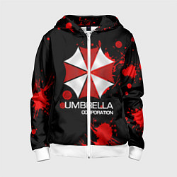 Толстовка на молнии детская UMBRELLA CORP, цвет: 3D-белый