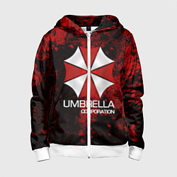 Толстовка на молнии детская UMBRELLA CORP, цвет: 3D-белый