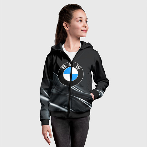 Детская толстовка на молнии BMW / 3D-Черный – фото 4