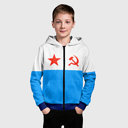 Толстовка на молнии детская ВМФ СССР, цвет: 3D-синий — фото 2