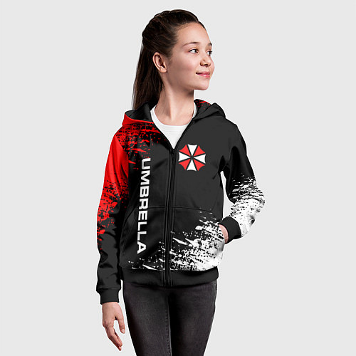 Детская толстовка на молнии UMBRELLA CORPORATION / 3D-Черный – фото 4
