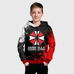 Толстовка на молнии детская UMBRELLA CORPORATION, цвет: 3D-красный — фото 2