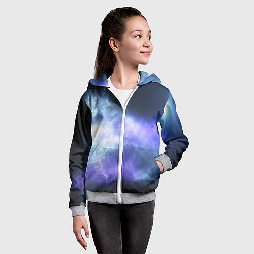 Детская толстовка на молнии ГОЛУБОЕ НЕБО / 3D-Меланж – фото 4
