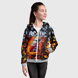 Толстовка на молнии детская ACDC, цвет: 3D-меланж — фото 2