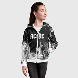 Толстовка на молнии детская AC DC, цвет: 3D-белый — фото 2