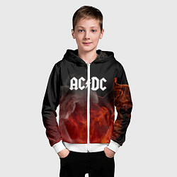 Толстовка на молнии детская AC DC, цвет: 3D-белый — фото 2