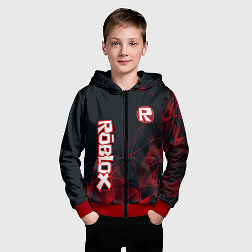 Детская толстовка на молнии ROBLOX / 3D-Красный – фото 3
