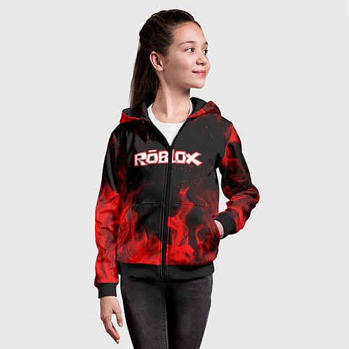 Детская толстовка на молнии ROBLOX / 3D-Черный – фото 4