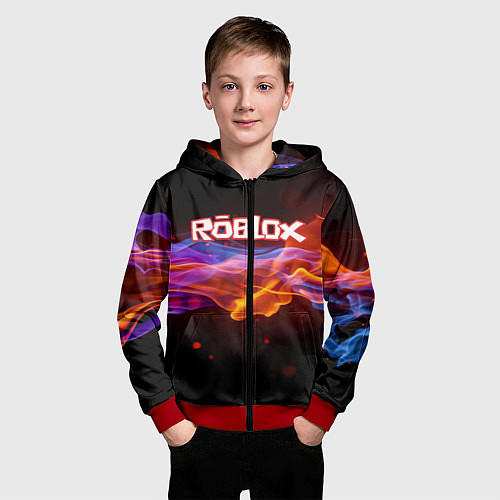 Детская толстовка на молнии ROBLOX / 3D-Красный – фото 3