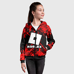 Толстовка на молнии детская Roblox, цвет: 3D-черный — фото 2