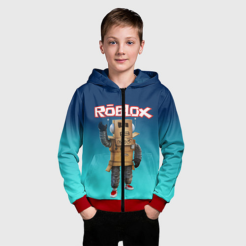 Детская толстовка на молнии ROBLOX / 3D-Красный – фото 3