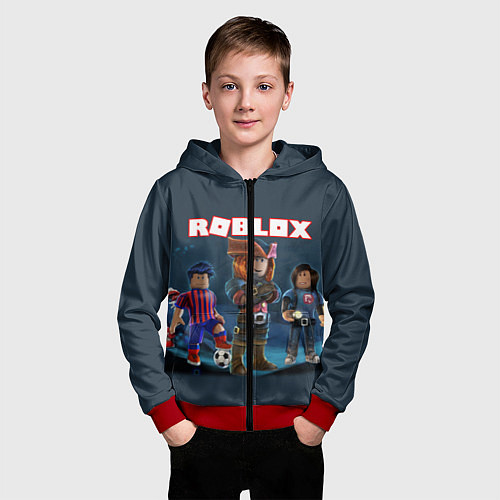 Детская толстовка на молнии ROBLOX / 3D-Красный – фото 3