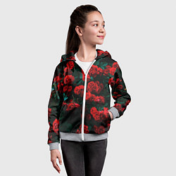 Толстовка на молнии детская Розы, цвет: 3D-меланж — фото 2