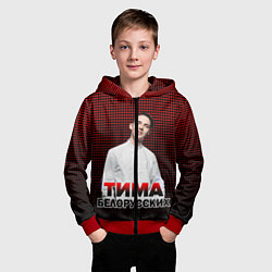 Толстовка на молнии детская Тима Белорусских, цвет: 3D-красный — фото 2