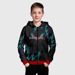 Толстовка на молнии детская DEVIL MAY CRY, цвет: 3D-красный — фото 2