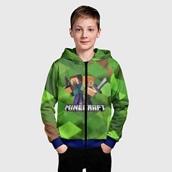 Толстовка на молнии детская MINECRAFT, цвет: 3D-синий — фото 2