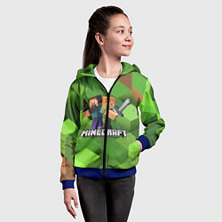 Толстовка на молнии детская MINECRAFT, цвет: 3D-синий — фото 2